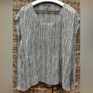 Eileen‎ Fisher - Black/White Striped Blouse- Firefly, Size: Large